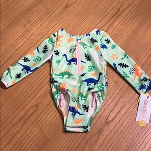 Cat & Jack Kids Dinosaur Print One Piece Swimsuit